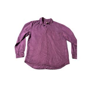 Weekendz off Men's Tencel long sleeve button-down plum shirt M